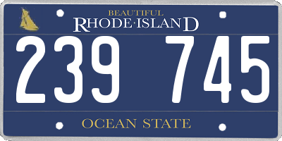 RI license plate 239745