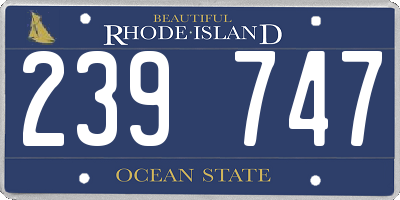 RI license plate 239747