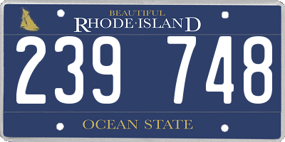 RI license plate 239748