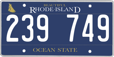 RI license plate 239749