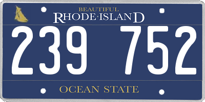 RI license plate 239752