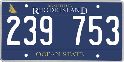 RI license plate 239753