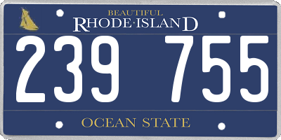 RI license plate 239755