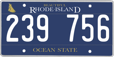 RI license plate 239756
