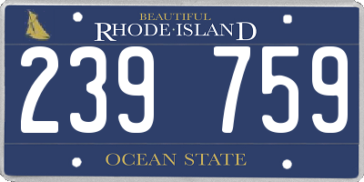 RI license plate 239759