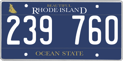 RI license plate 239760