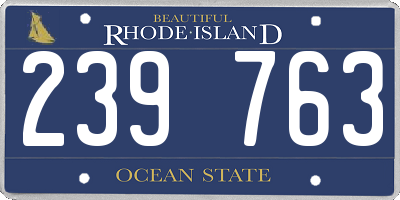 RI license plate 239763