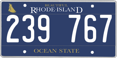 RI license plate 239767