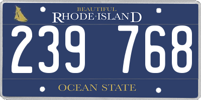 RI license plate 239768
