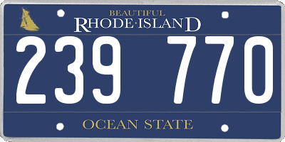RI license plate 239770
