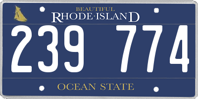 RI license plate 239774
