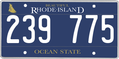 RI license plate 239775