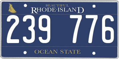 RI license plate 239776
