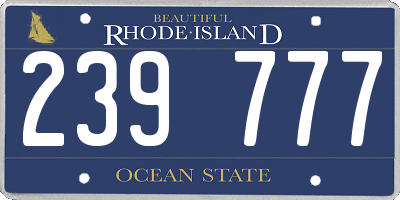 RI license plate 239777