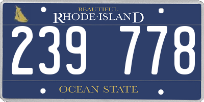 RI license plate 239778