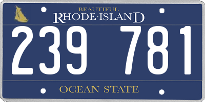 RI license plate 239781