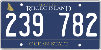 RI license plate 239782