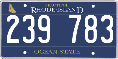 RI license plate 239783