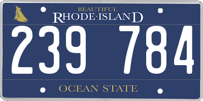 RI license plate 239784
