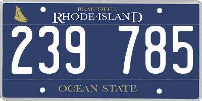 RI license plate 239785