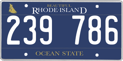 RI license plate 239786