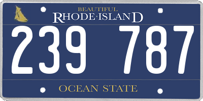 RI license plate 239787