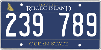 RI license plate 239789