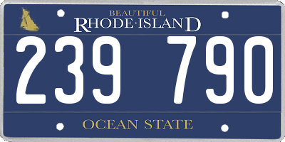 RI license plate 239790