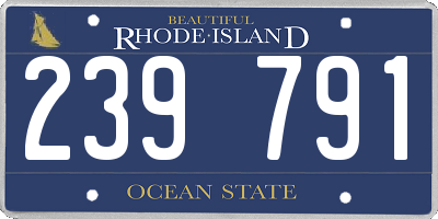 RI license plate 239791