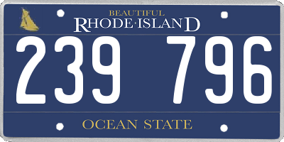 RI license plate 239796
