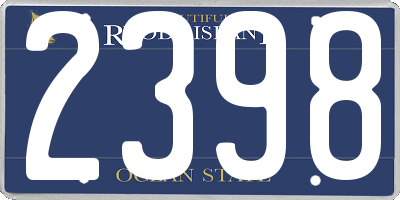 RI license plate 2398