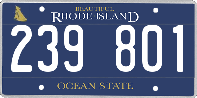 RI license plate 239801