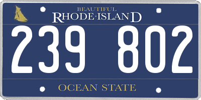 RI license plate 239802