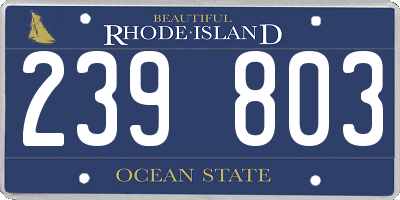 RI license plate 239803