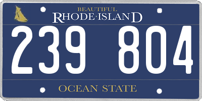 RI license plate 239804