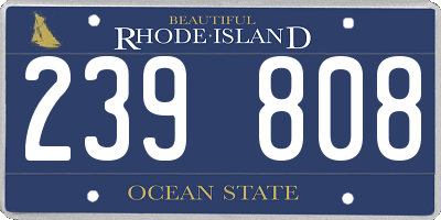 RI license plate 239808