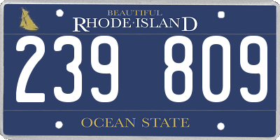 RI license plate 239809