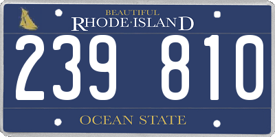 RI license plate 239810