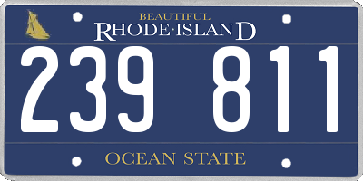 RI license plate 239811