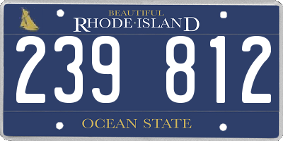 RI license plate 239812