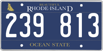 RI license plate 239813