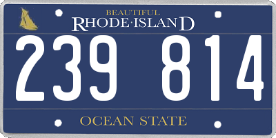 RI license plate 239814