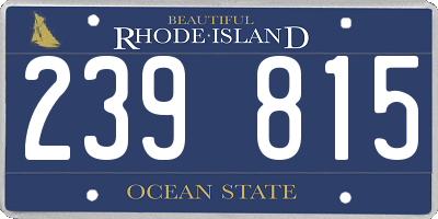 RI license plate 239815
