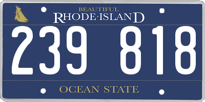 RI license plate 239818