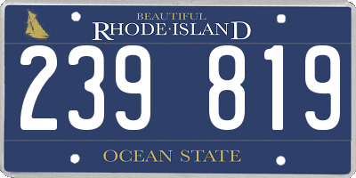 RI license plate 239819