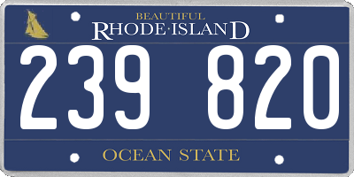 RI license plate 239820