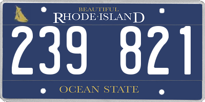 RI license plate 239821