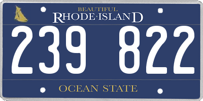 RI license plate 239822