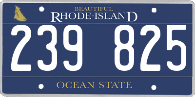 RI license plate 239825