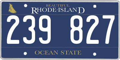 RI license plate 239827